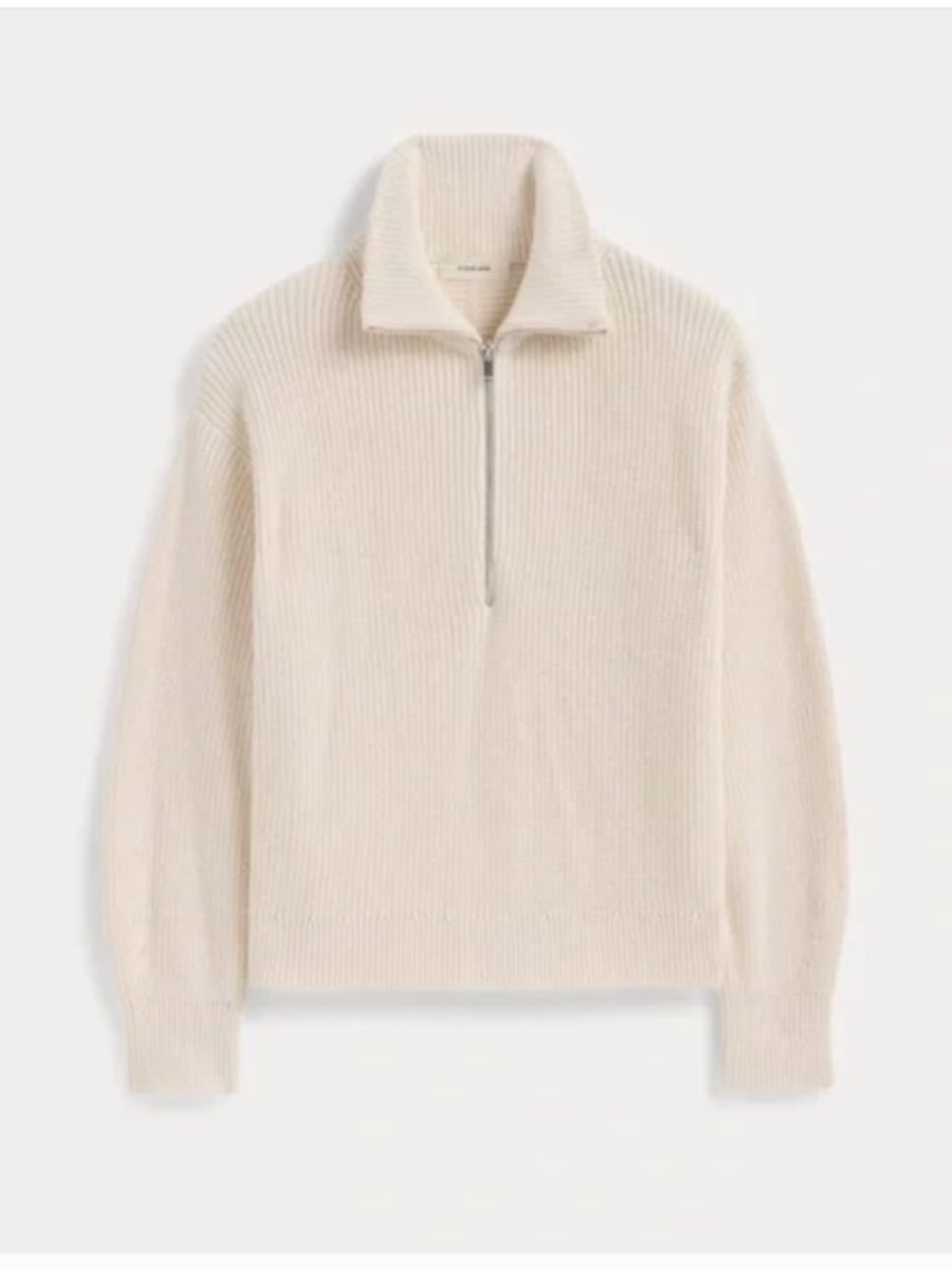 NWT EVERLANE The Half-Zip Sweater in Everyday Cotton S Canvas
